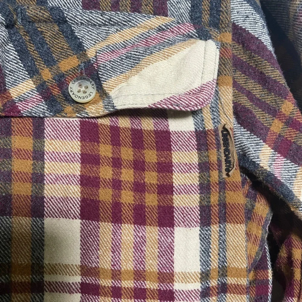 Legendary Whitetails Brown Camp Flannel Mens‎ Large Long Sleeve Button Up Grunge